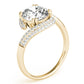 Bypass Double Row Pavé Engagement Rings