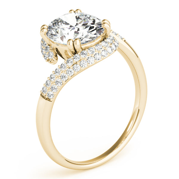 Bypass Double Row Pavé Engagement Rings