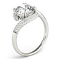 Bypass Double Row Pavé Engagement Rings