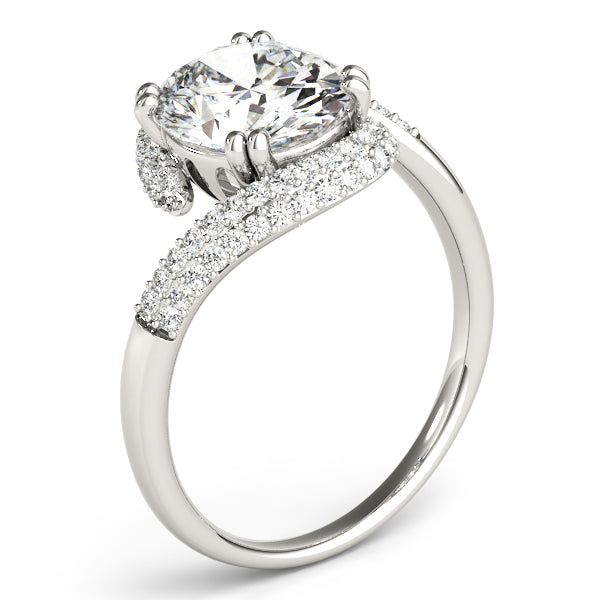 Bypass Double Row Pavé Engagement Rings