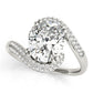 Bypass Double Row Pavé Engagement Rings