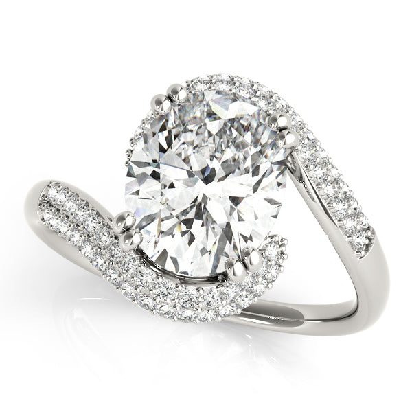 Bypass Double Row Pavé Engagement Rings