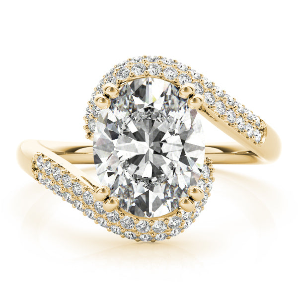 Bypass Double Row Pavé Engagement Rings