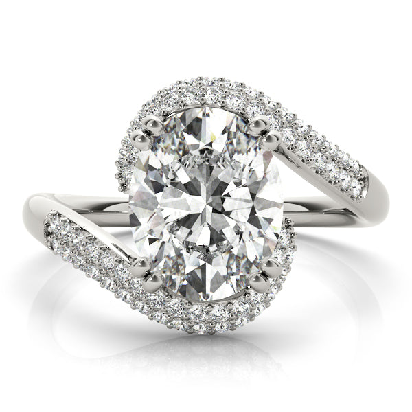 Bypass Double Row Pavé Engagement Rings