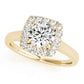 Squared Shape Halo Engagement Ring