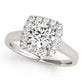 Squared Shape Halo Engagement Ring