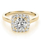 Squared Shape Halo Engagement Ring