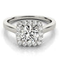 Squared Shape Halo Engagement Ring