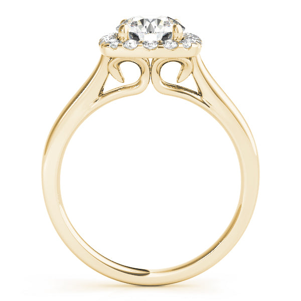 Squared Shape Halo Engagement Ring