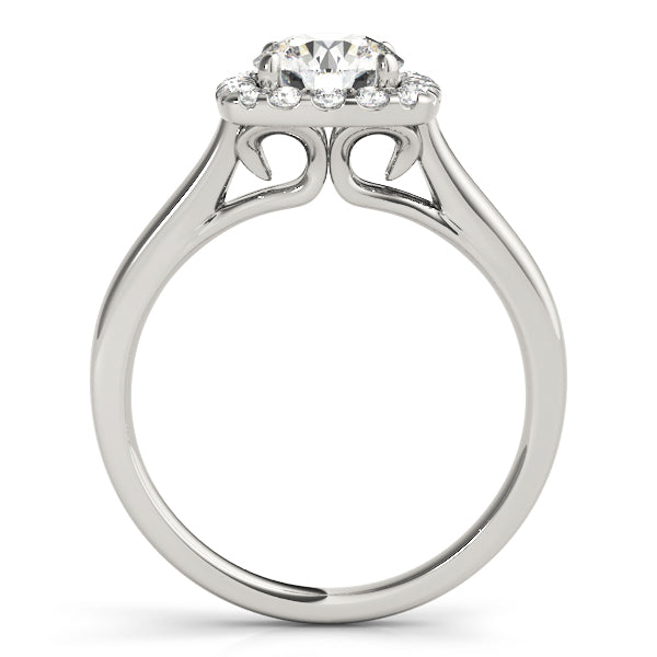 Squared Shape Halo Engagement Ring