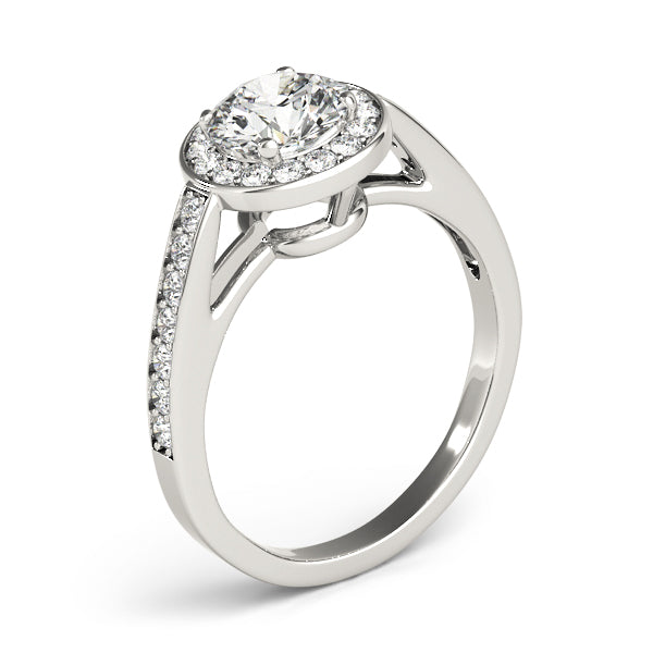Prong In Channel Halo Engagement Rings