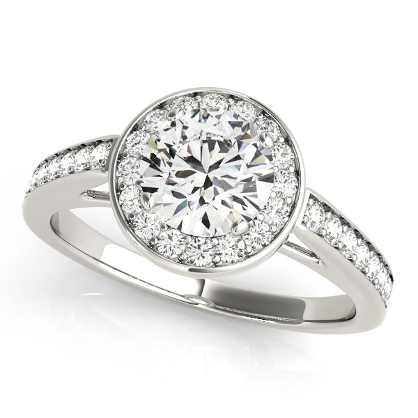 Prong In Channel Halo Engagement Rings