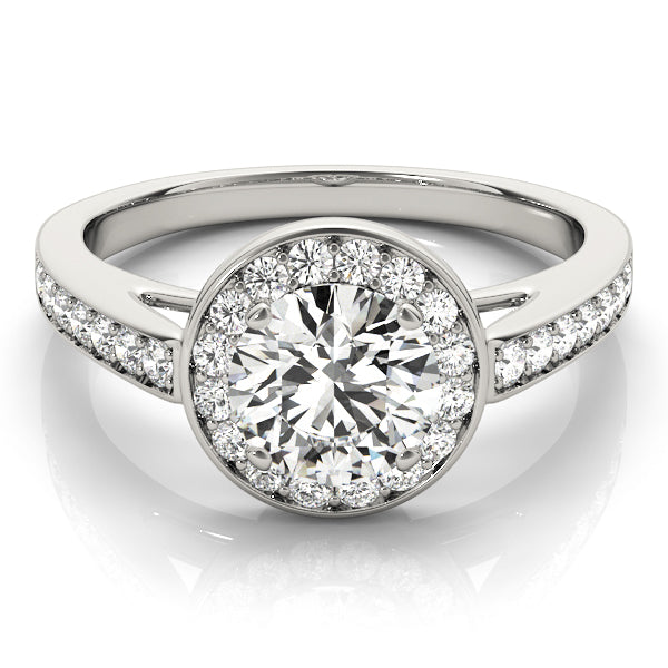 Prong In Channel Halo Engagement Rings