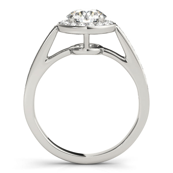 Prong In Channel Halo Engagement Rings