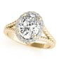 Oval Shape Halo Braided Shank Engagement Rings