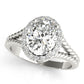 Oval Shape Halo Braided Shank Engagement Rings