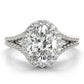 Oval Shape Halo Braided Shank Engagement Rings