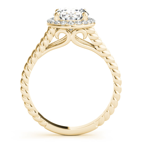 Oval Shape Halo Braided Shank Engagement Rings