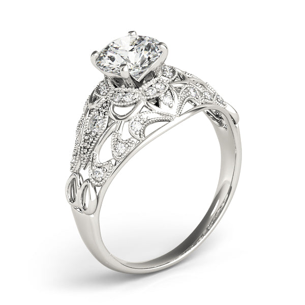 Vintage-Inspired Halo Filigree Engagement Ring