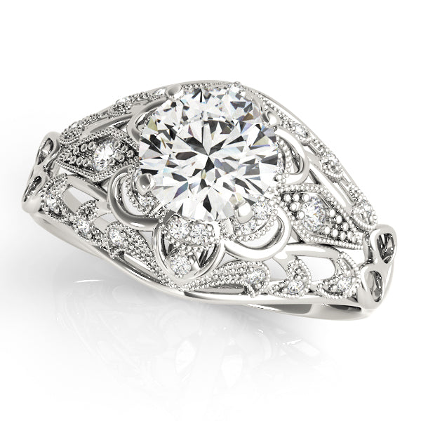 Vintage-Inspired Halo Filigree Engagement Ring