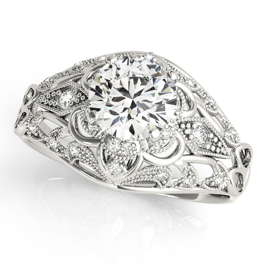 Vintage-Inspired Halo Filigree Engagement Ring
