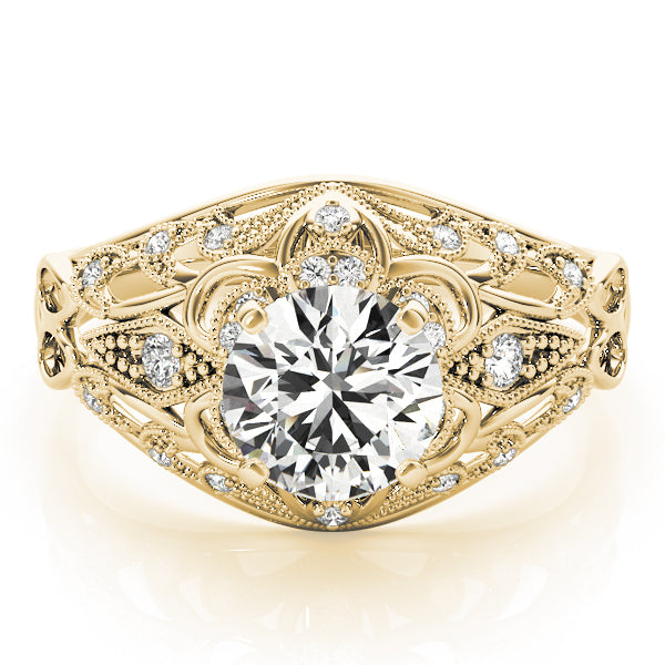 Vintage-Inspired Halo Filigree Engagement Ring