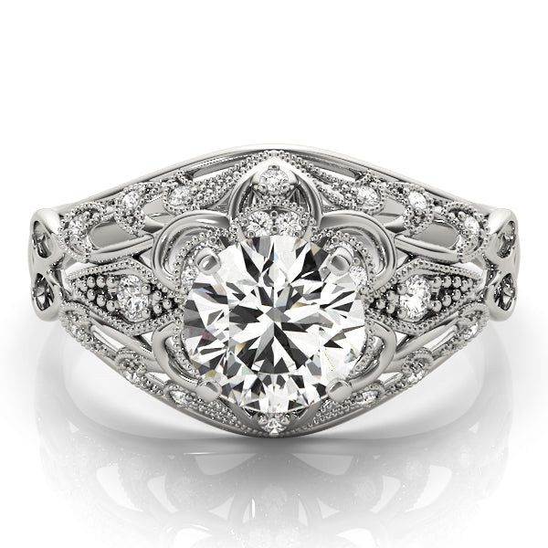Vintage-Inspired Halo Filigree Engagement Ring