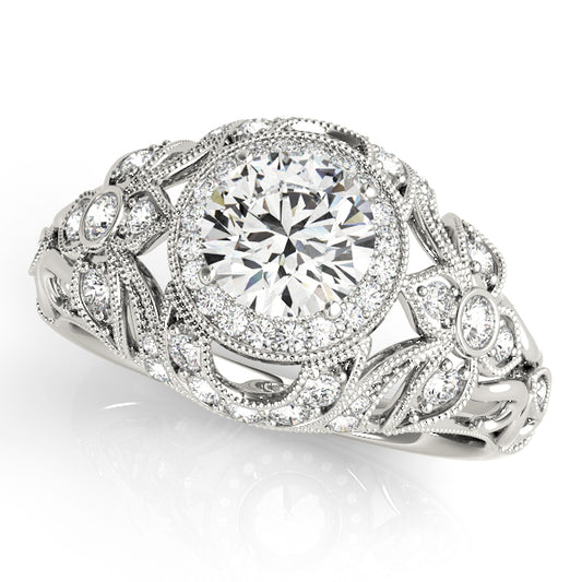 Vintage Inspired Halo Engagement Ring
