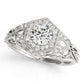 Vintage Milgrain Halo Hexagon Shaped Engagement Rings