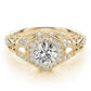 Vintage Milgrain Halo Hexagon Shaped Engagement Rings