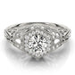 Vintage Milgrain Halo Hexagon Shaped Engagement Rings