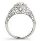Vintage Milgrain Halo Hexagon Shaped Engagement Rings