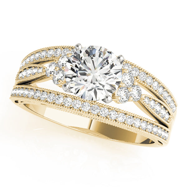 Multirow Milgrain Prong Set Engagement Rings