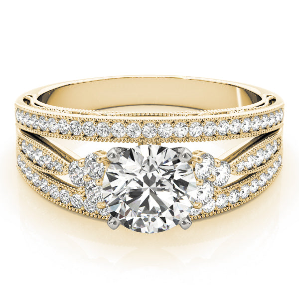 Multirow Milgrain Prong Set Engagement Rings