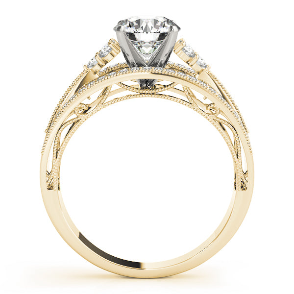 Multirow Milgrain Prong Set Engagement Rings
