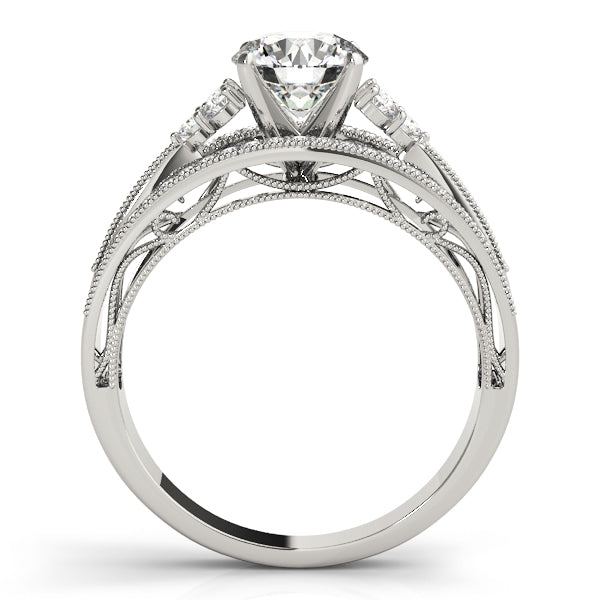 Multirow Milgrain Prong Set Engagement Rings