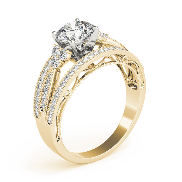 Multirow Milgrain Prong Set Engagement Rings