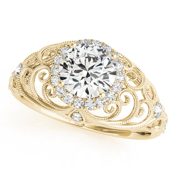 Vintage-Inspired Milgrain Filigree Engagement Ring