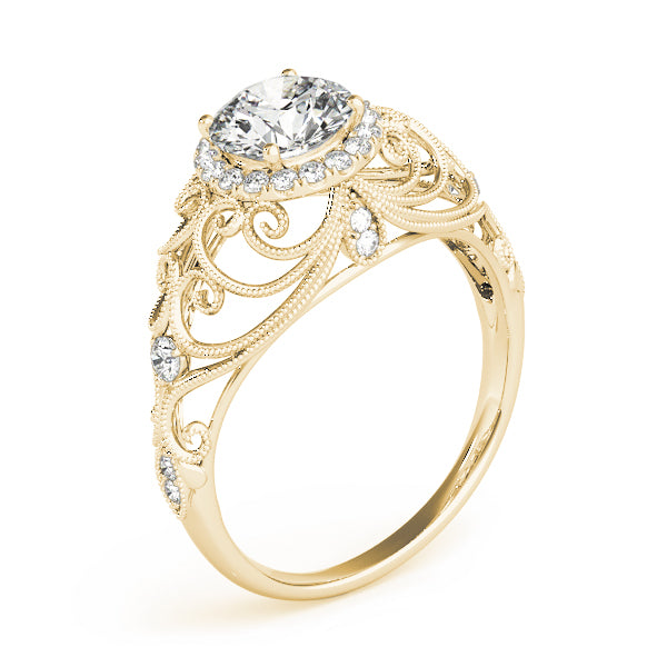 Vintage-Inspired Milgrain Filigree Engagement Ring
