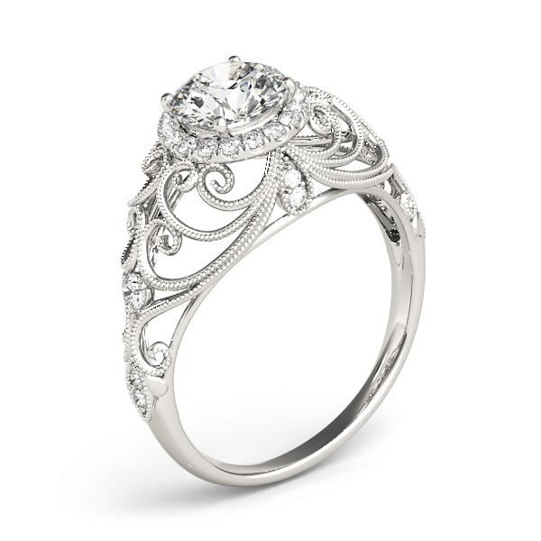 Vintage-Inspired Milgrain Filigree Engagement Ring