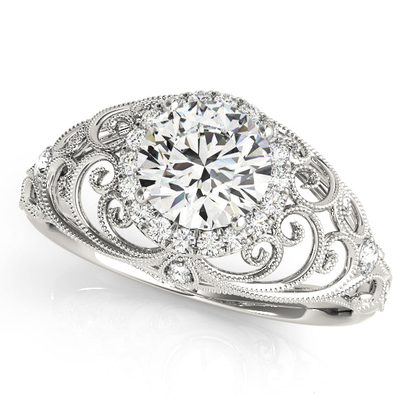 Vintage-Inspired Milgrain Filigree Engagement Ring