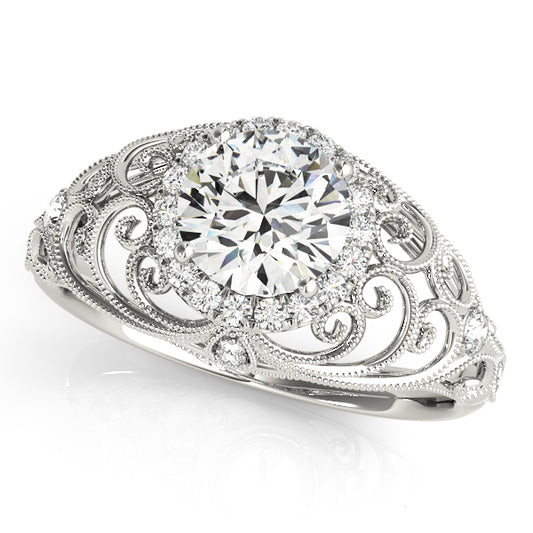 Vintage-Inspired Milgrain Filigree Engagement Ring