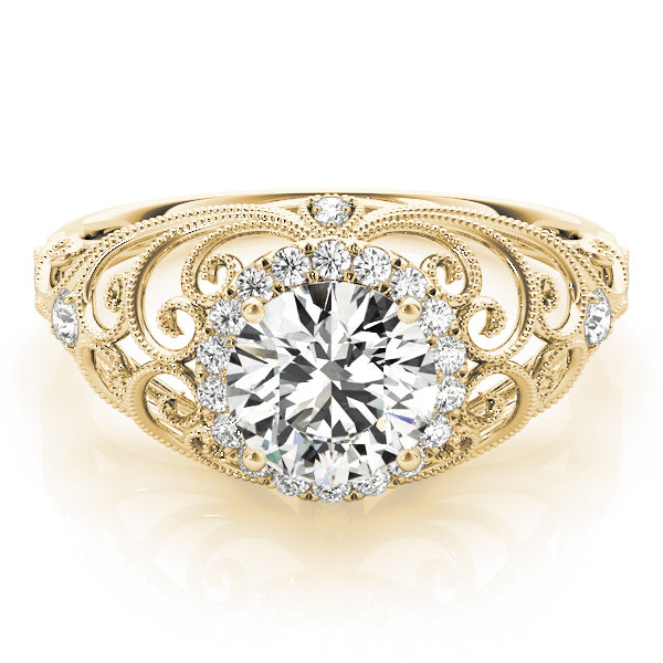 Vintage-Inspired Milgrain Filigree Engagement Ring