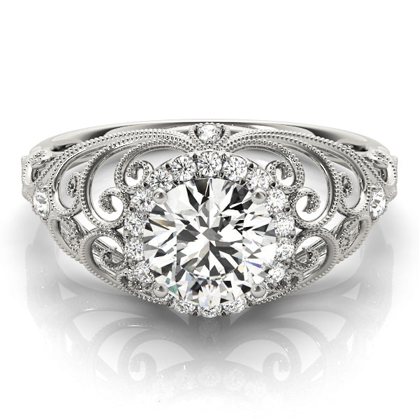 Vintage-Inspired Milgrain Filigree Engagement Ring