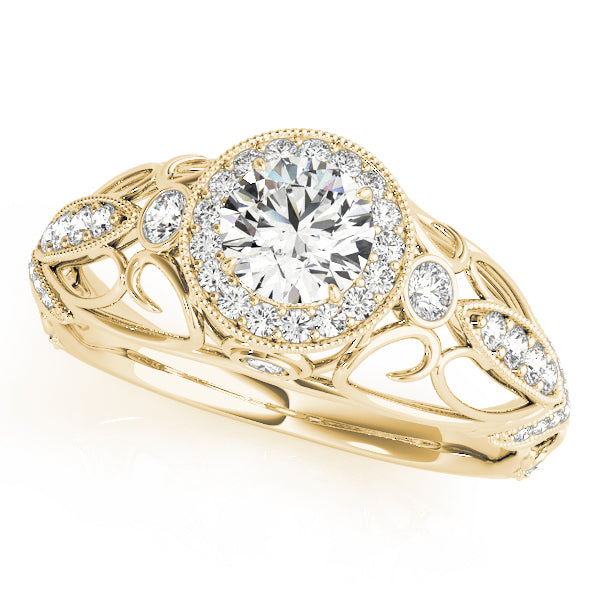 Vintage-Inspired Halo Filigree Engagement Ring
