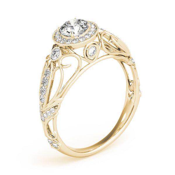 Vintage-Inspired Halo Filigree Engagement Ring
