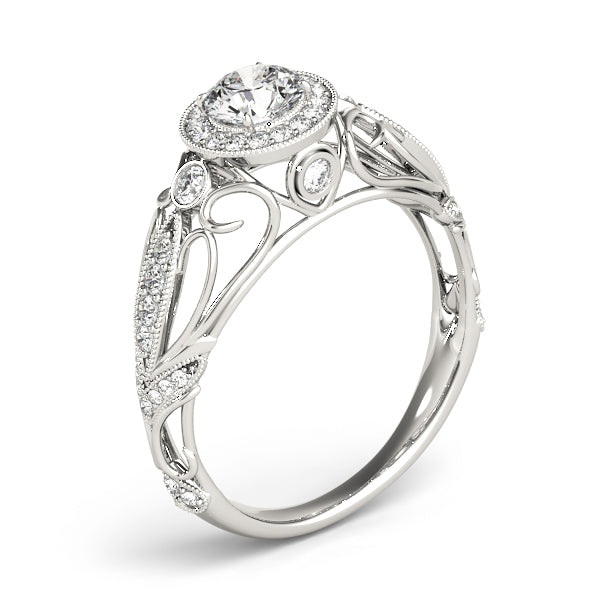 Vintage-Inspired Halo Filigree Engagement Ring