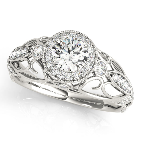 Vintage-Inspired Halo Filigree Engagement Ring