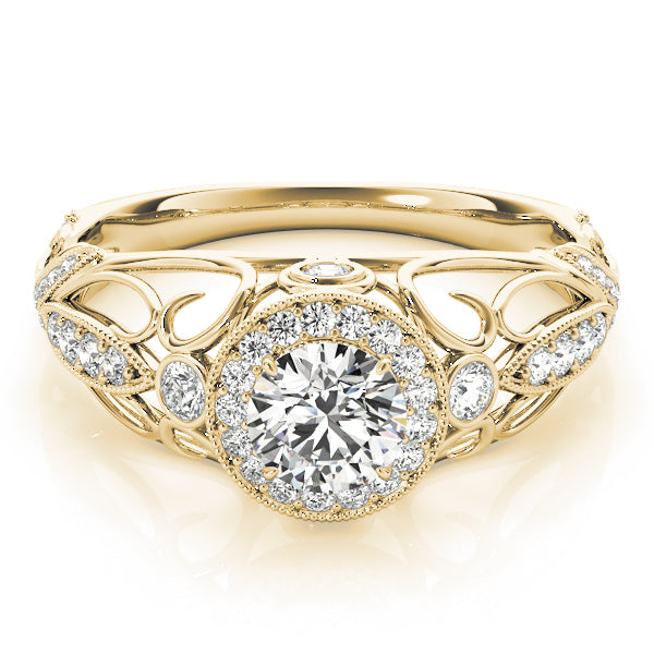 Vintage-Inspired Halo Filigree Engagement Ring