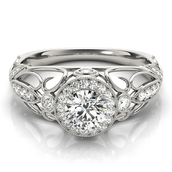 Vintage-Inspired Halo Filigree Engagement Ring